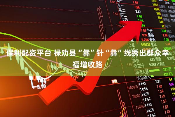 保利配资平台 禄劝县“彝”针“彝”线绣出群众幸福增收路